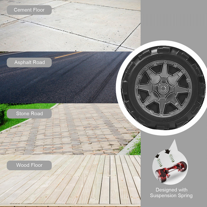 Costway 12v Kids Ride On Car 2 Seater Truck Rc Electric Vehicles W/ Storage Room White