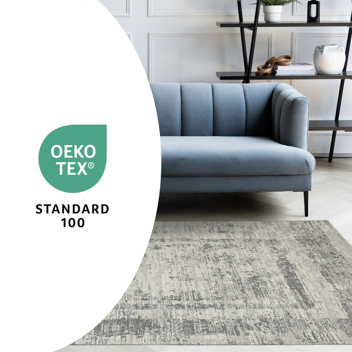 Kylie Grey Faded Borders Rug, 5'1\" x 7'7\" Indoor Area Rug