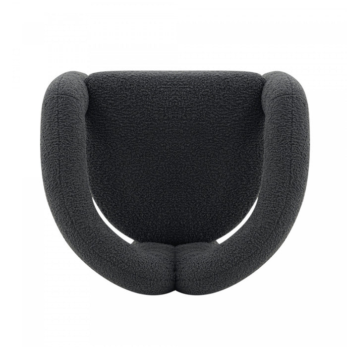 Darian Modern Boucle Lounge Chair in Black - Set of 2