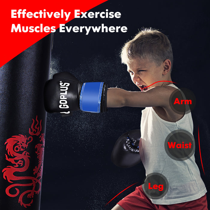 Goplus 40lbs Filled Punching Boxing Suit W/sandbag Gloves Rucksack Hook Jump Rope