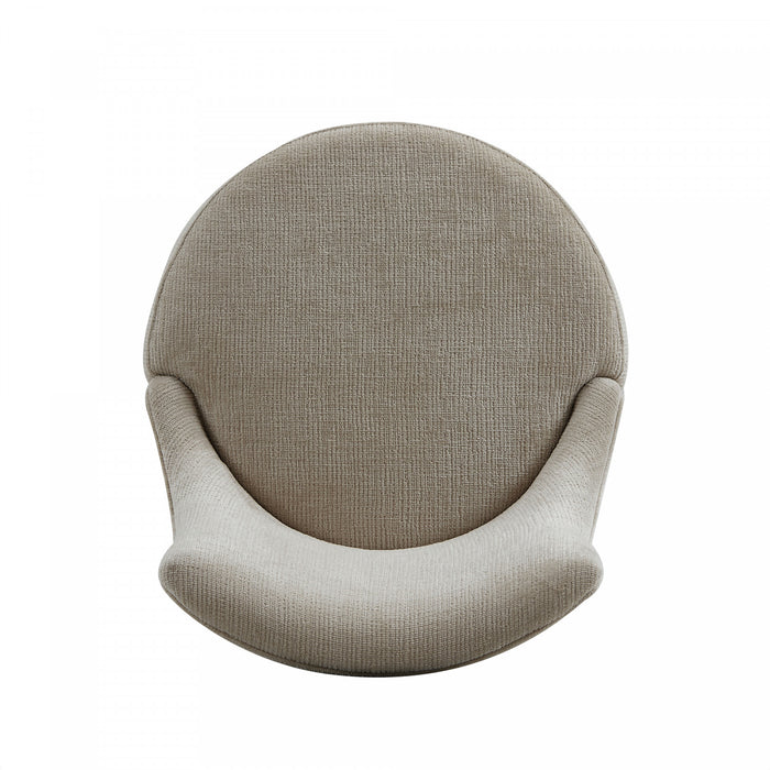Lucia Modern Wood Chenille Counter Stool in Taupe Bar Stool