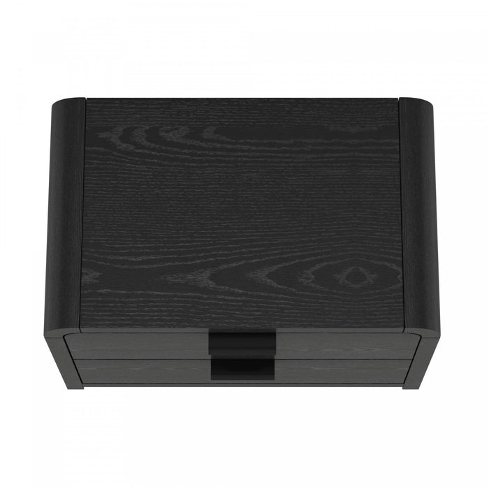 Grace Modern 28\" Nightstand in Black (2-Drawer) - Set of 2
