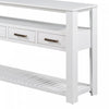 Ava 62.2'' Large Entryway Table with Drawers and Open Shelves,White Sofa Table  | Table d'entree Ava 62,2'' avec tiroirs et etageres ouvertes, blanche