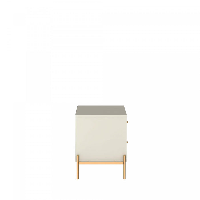 Jasper Modern 25\" Nightstand in Off White (2-Drawer) - Set of 2