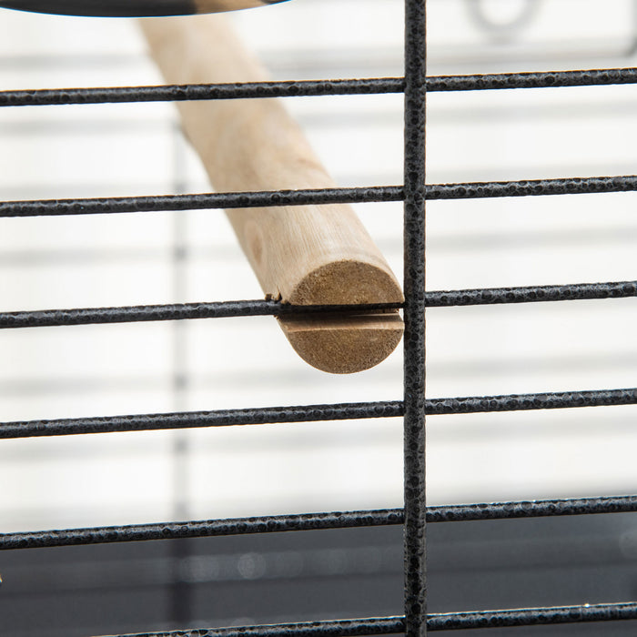 Pawhut 61.5 Inch Bird Cage Parakeet House For Cockatiel With Stand, Pull Out Tray, Play Top, Storage Shelf, Wood Perch, Food Container