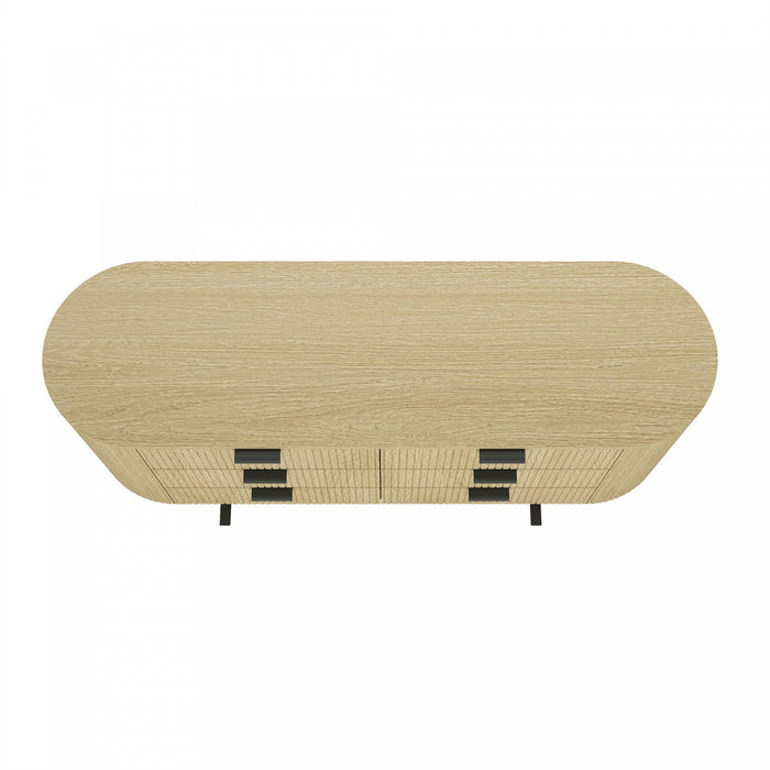 Olivia Manhattan Modern 71\" Dresser in Natural Oak (6-Drawer)