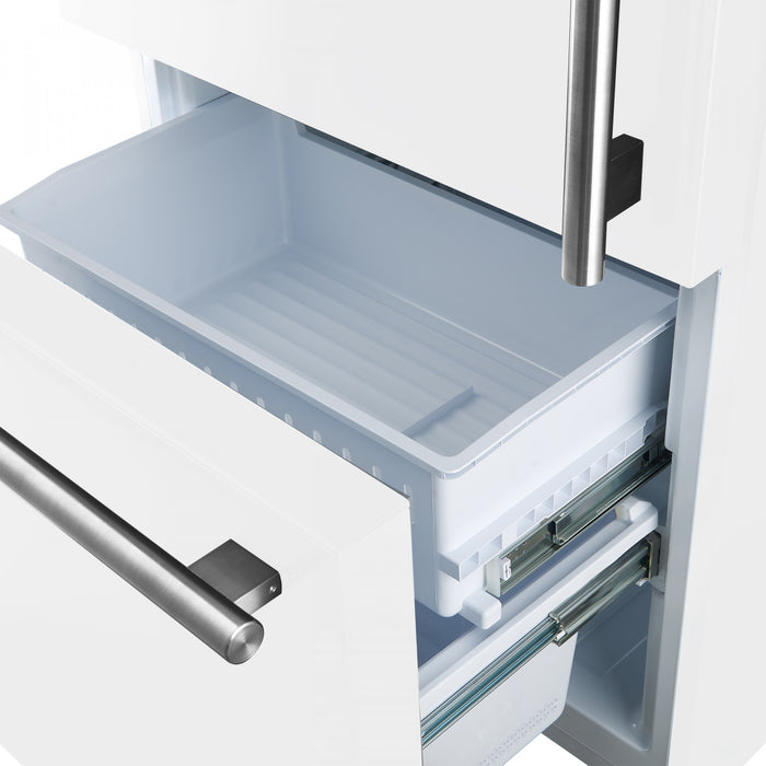 Forno Milano 60-Inch Side-by-Side Refrigerator in White, 34.4 cu.ft - FFFFD1787-60WHT