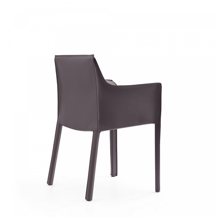 Vogue Modern Vegan Leather Dining Chair in Gray - Set of 2