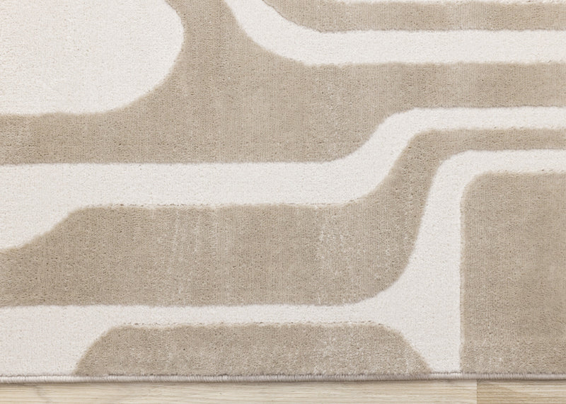 Leopold Modern Mid-Century Beige Cream Area Rug - 2'7\" x 4'11\"