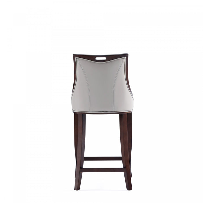 Emperor Traditional Wood Upholstered Barstool in Light Gray - Set of 2