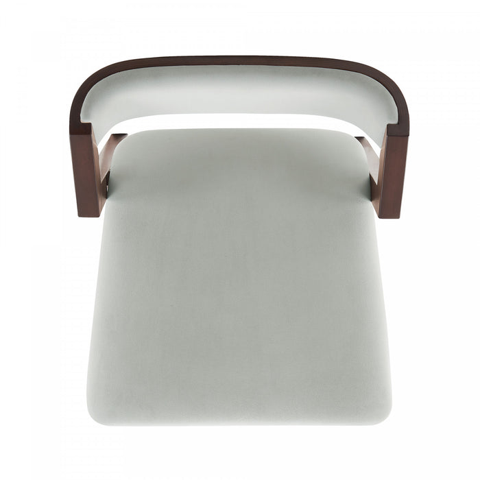 Patricia Modern Wood Upholstered Counter Stool in White Glacier Bar Stool