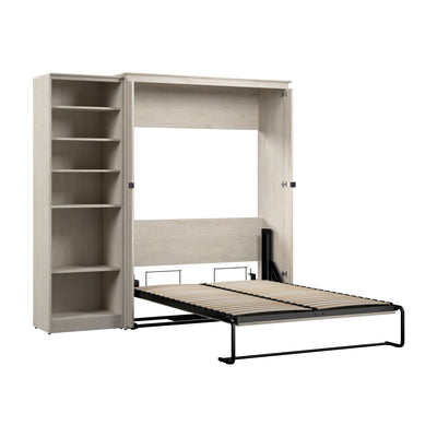Bestar Key West Full Murphy Bed with Closet Organizer (88 W) - Linen White Oak|Lit double escamotable Key West de Bestar de 88 po (L) avec organisateur de garde-robe - blanc chêne lin
