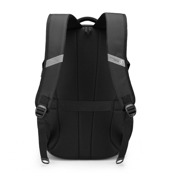 Swissdigital Kappel School Backpack – 17\" Laptop Bag, SDD Finder, Add-A-Bag System, Reflective Trim, Multi-Pockets, Ergonomic
