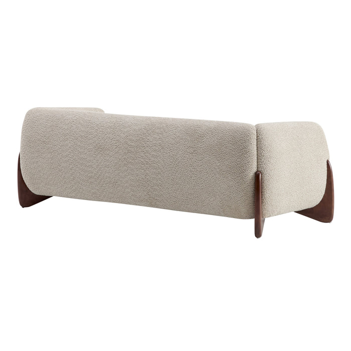 Harold 82.75\" Wood Boucle Sherpa 3-Seater Sofa,Almond Loveseat