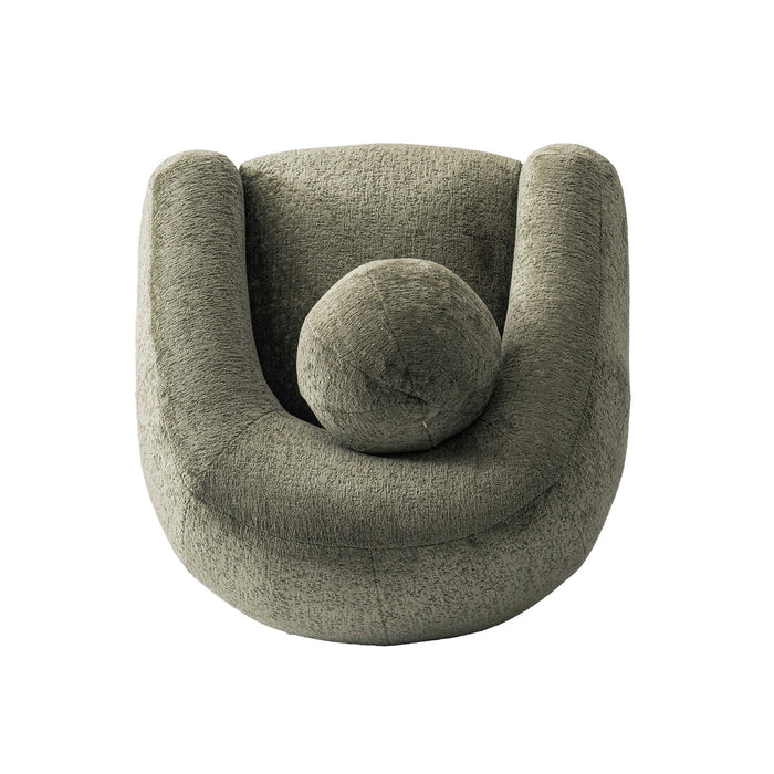 Tribeca Mid-Century Modern Chenille Lounge Chair in Olive Green - Set of 2