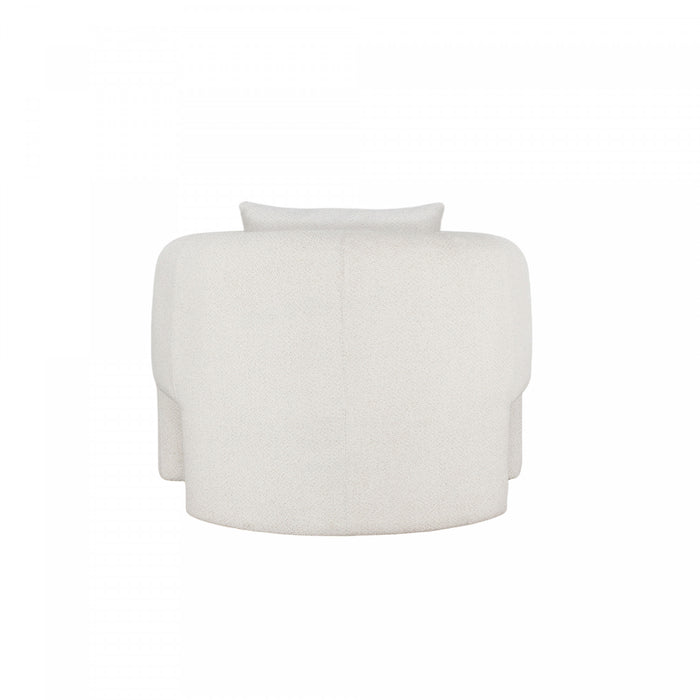 Sylvia Modern Glam Tweed Lounge Chair in Ivory