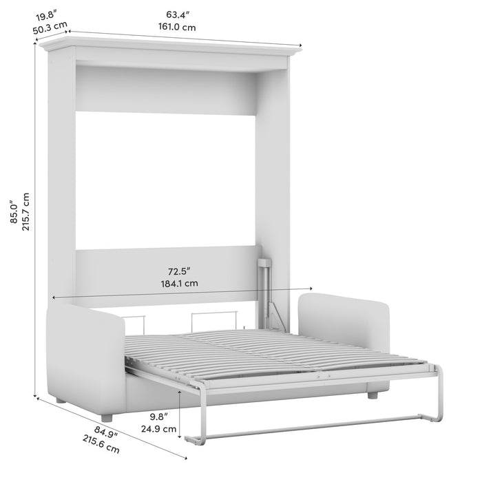 Bestar Versatile Full Murphy Bed Sofa (73 W) - Platinum Grey