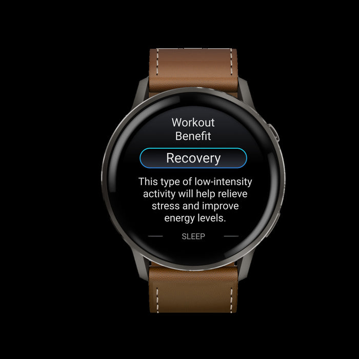 Garmin Venu 4 45mm Slate Leather Durable Smartwatch - Navigation Wearable, Advanced Routing, Weather Reminders, Training Insights, Auto Lap