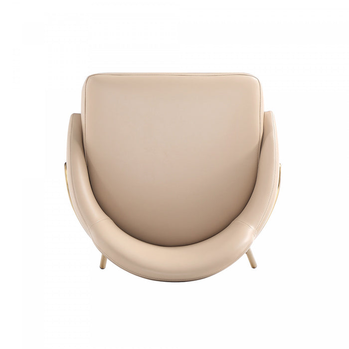 Gracie Modern Metal Upholstered Barstool in Tan and Gold Armoire