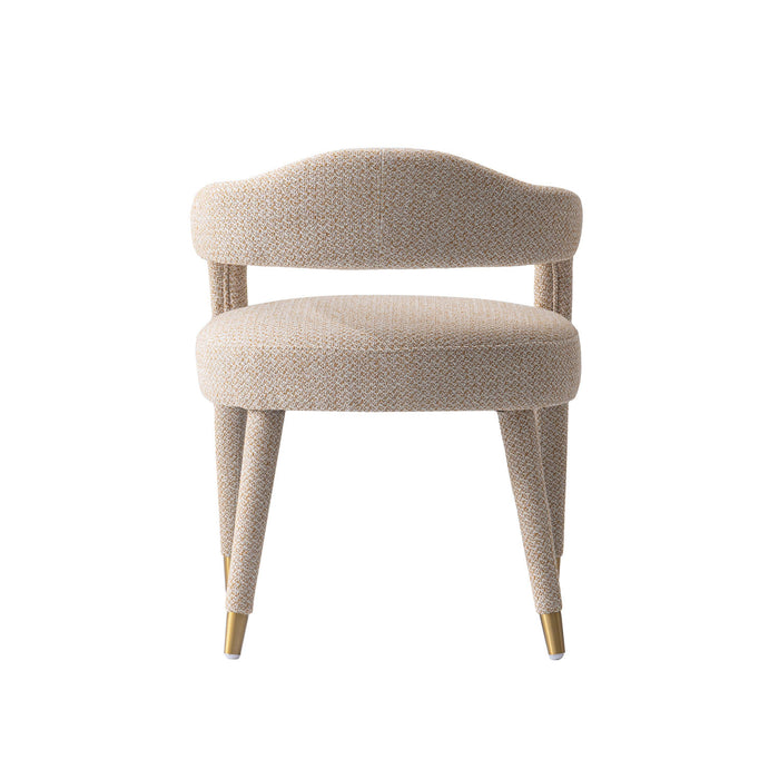 Aspen Mid-Century Modern Upholstered Tweed Armchair in Gold Dust