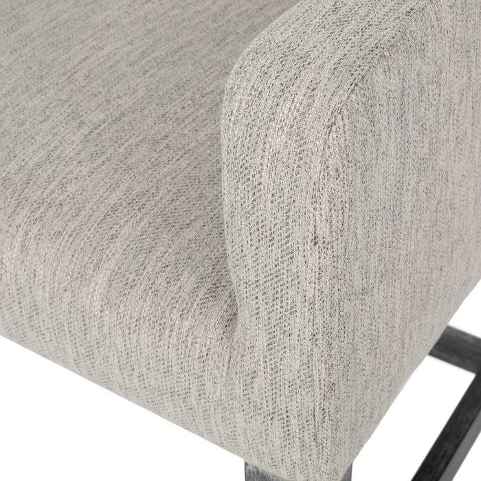 Griffith 26\" Seat Height Counter Stools Set Of 2 With Upholstered Fabric And Solid Wood Legs, Light Grey