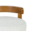 Elise Modern Round Seat Rubberwood Bar Stool Set of 2 with Curved Back Support and Sherpa Upholstery,Ivory | Elise – Lot de 2 tabourets de bar modernes a assise ronde en bois d’hevea avec dossier incurve de soutien et revetement en sherpa, couleur ivoire