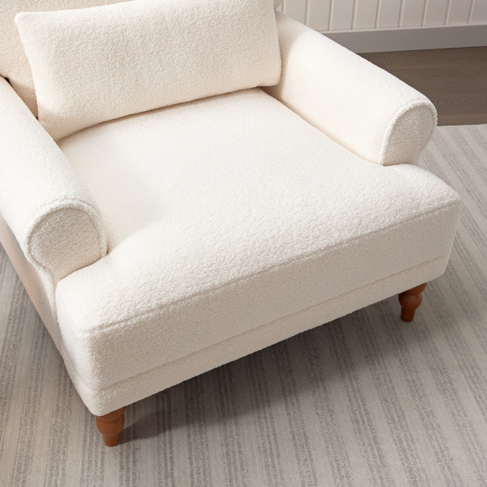 Aurelia Elegant Circular Armrest Chair with Ergonomic Lumbar Support, Beige
