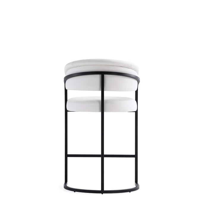 Augusta Modern Metal Upholstered Counter Stool in White - Set of 3