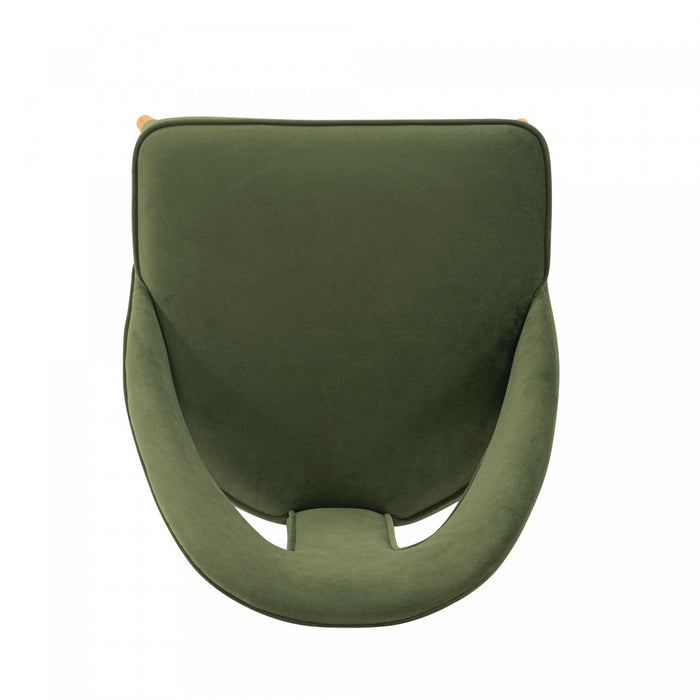 Neda Modern Upholstered Velvet Dining Chair in Olive Green - Set of 2