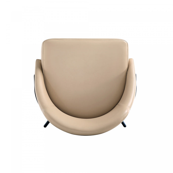 Gracie Modern Vegan Leather Metal Dining Chair in Tan and Black - Set of 4