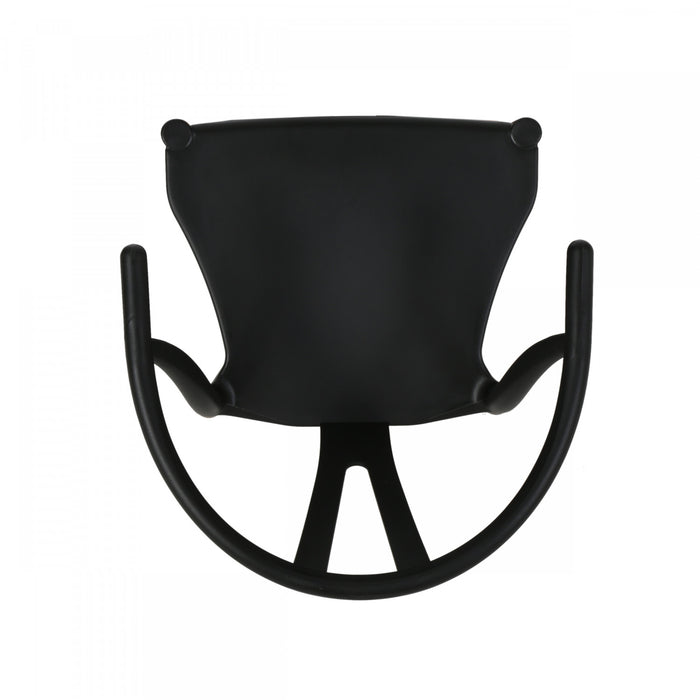 Chasel Dining Chair Set Of 2 With Polypropylene Seats And Soild Wood Legs - Black