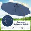 Costway 10' Hanging Umbrella Patio Sun Shade Offset Outdoor Market W/ Cross Base Blue
