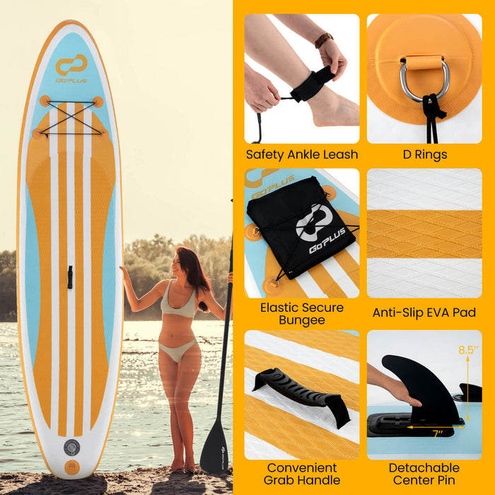Goplus Small Inflatable Sup Board, Portable Paddle Board With 5d Rings Stand Up Paddle Board For Youth & Adult Orange