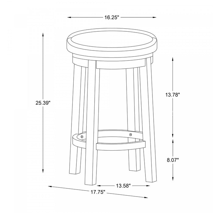 Maya Faux Leather Counter-Height Stool - Black