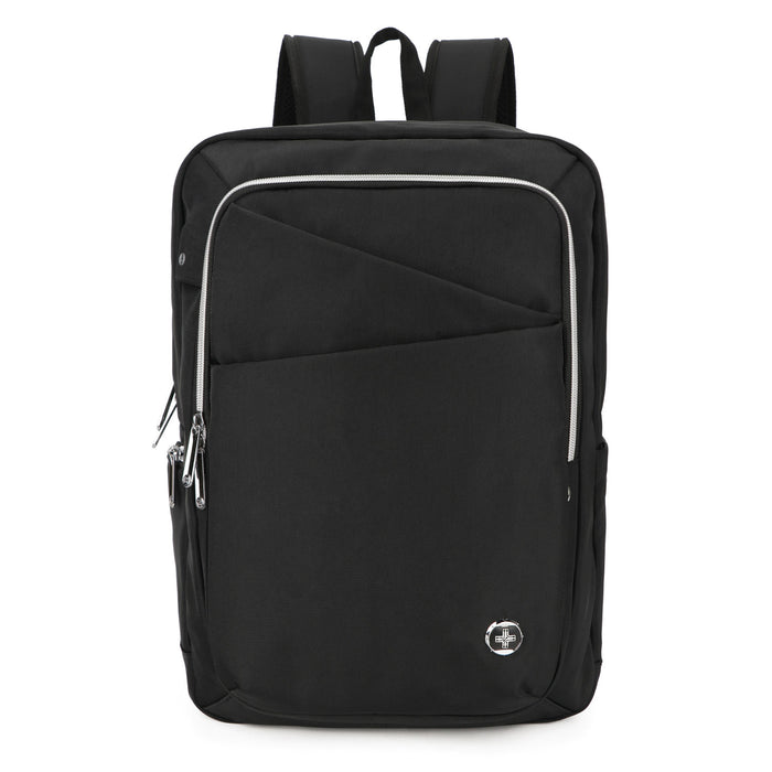 Swissdigital KATY Rose Platinum Backpack – 16\" Laptop Bag, USB Charging, SDD Finder, RFID Protection, Multi-Pockets
