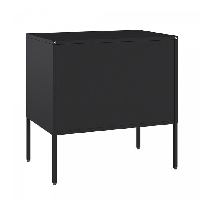 Ava Modern 24\" Metal Accent Cabinet in Black