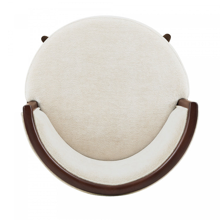 Evalyn Modern Wood Upholstered Barstool in Cream - Set of 2