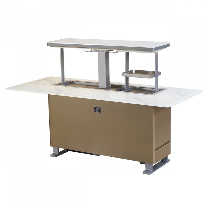Forno Elevato Smart Bar Table in White, 5.3 cu.ft fridge and freezer-FBTFR7037-72WHT 