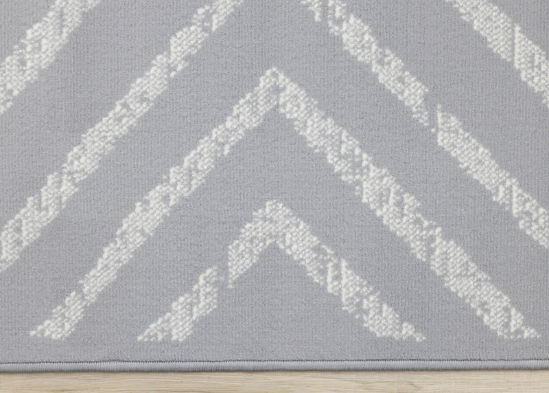 Forte Grey White Modern Striped Area Rug - 5'3\" x 7'5\"