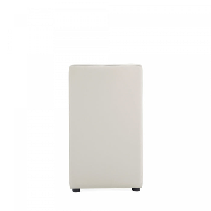 Anna Square Modern Vegan Leather Dining Chair in Stone Gray - Set of 2