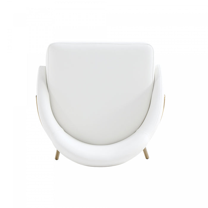 Gracie Modern Metal Upholstered Counter Stool in White and Gold - Set of 2