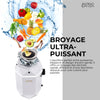 BrightDIAMOND 1HP Quietest Waste Disposer, LED Cabinet Light, Corded & Air Switch, MoonStone - WDD100TA2MS Food Disposer | BrightDIAMOND 1HP Broyeur ultra-silencieux, DEL sous armoire, cordon/interrupteur, Blanc- WDD100TA1BO