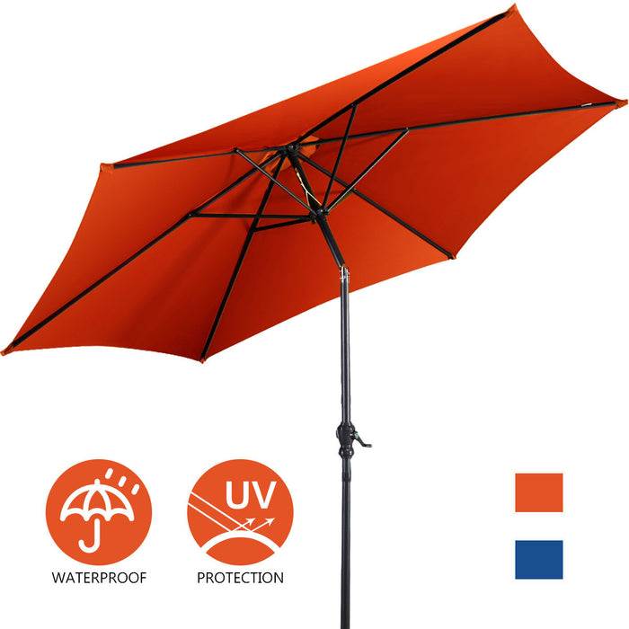 Costway 10 FT Patio Umbrella Patio Market Steel Tilt W/ Crank Outdoor Yard Garden Orange