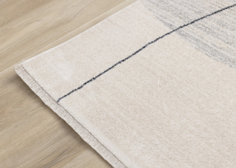 Olivia Grey Black Cream Geometric Rug, 7'10\" x 10'2\" Indoor Area Rug
