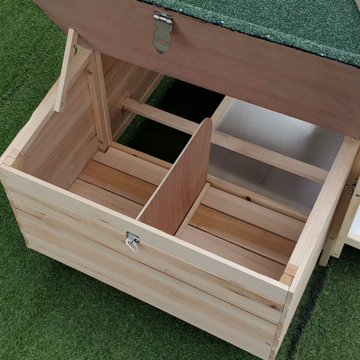 Pawhut 77\" Chicken Coop Hen House Rabbit Hutch Poultry Cage Pen Outdoor Backyard With Nesting Box Run Natural