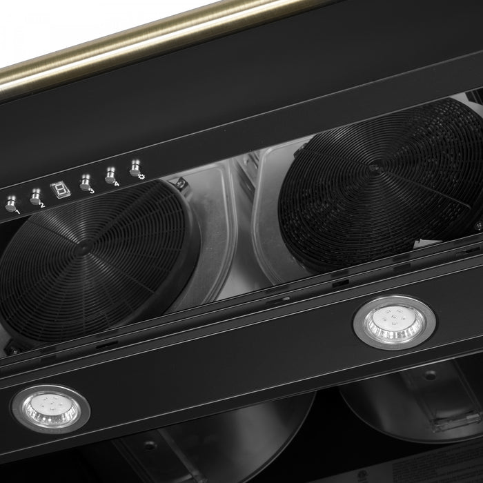 Forno Aria 60 Inch Wall-Mounted Black Range Hood- FRHWM5095-60BLK