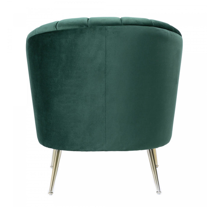Rosemont Mid-Century Modern Velvet Accent Armchair in Green - Set of 2