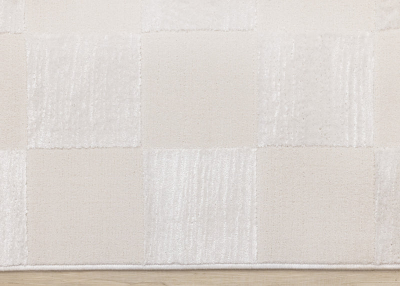 Leonardo White Grey Checkered Area Rug - 6'7\" x 9'6\"