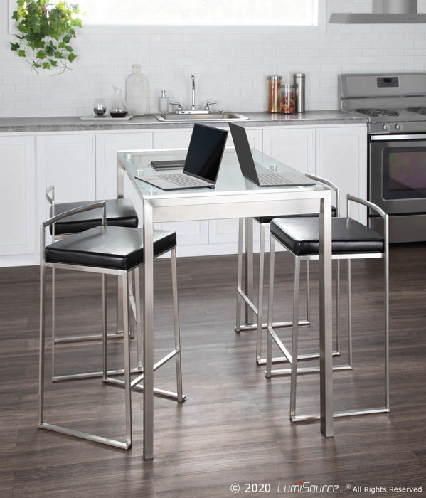 LumiSource Fuji Glass Contemporary Counter-Height Dining Table