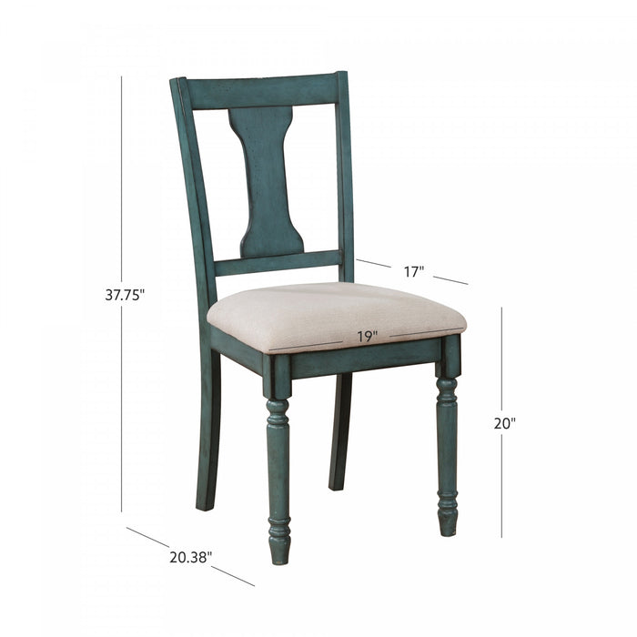 Willow Fabric Teal Dining Chair - Set of 2